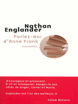 cover image of Parlez-moi d'Anne Frank